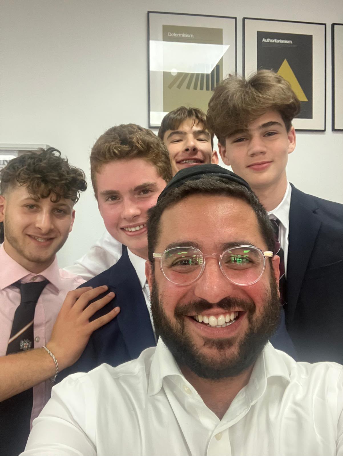Rabbi Aidyn with students after a session